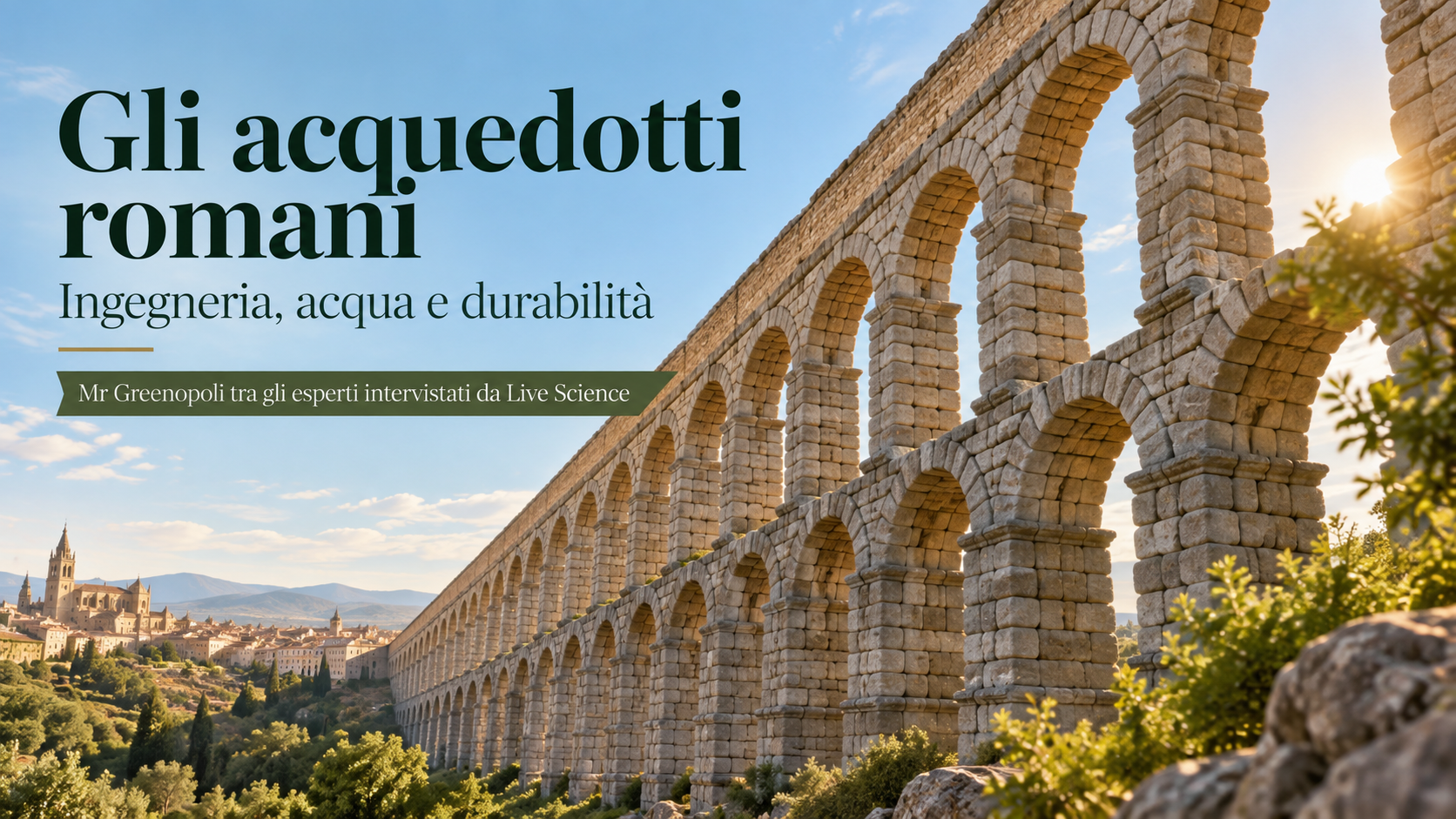 Dagli acquedotti romani a Greenopoli: Mr Greenopoli tra gli esperti intervistati da Live Science