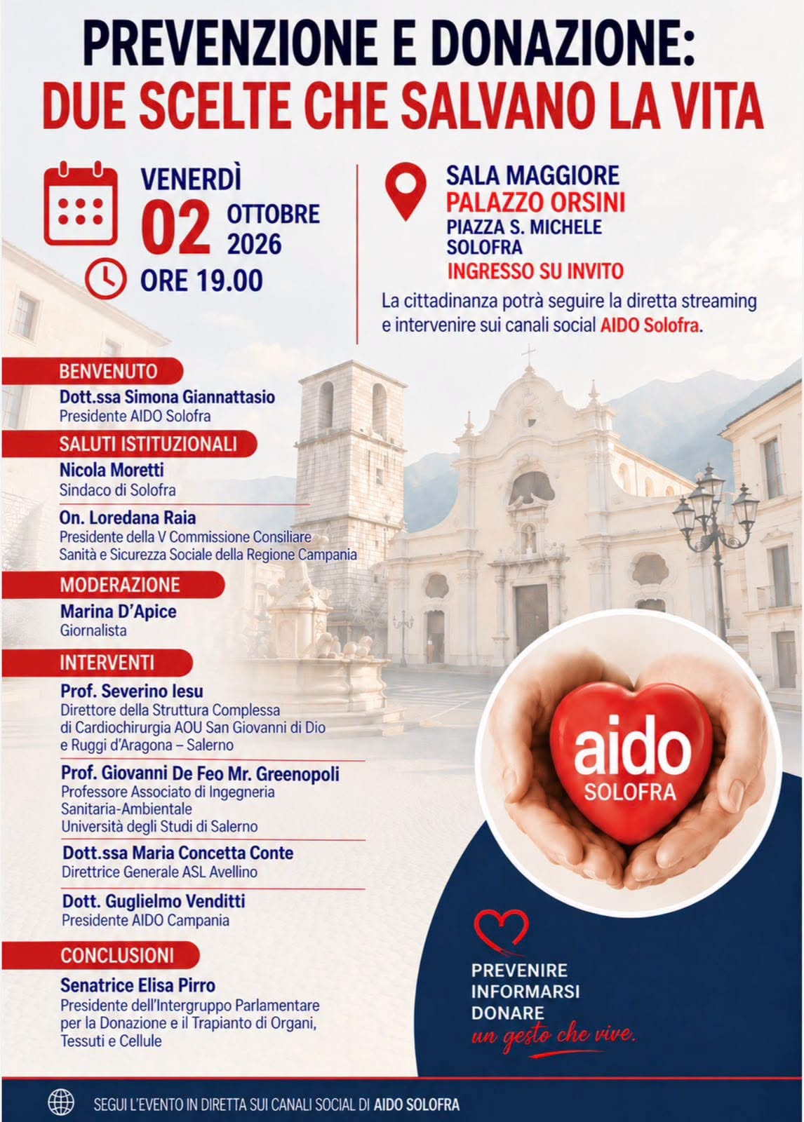 A Solofra per parlare di prevenzione e donazione: due scelte che salvano la vita
